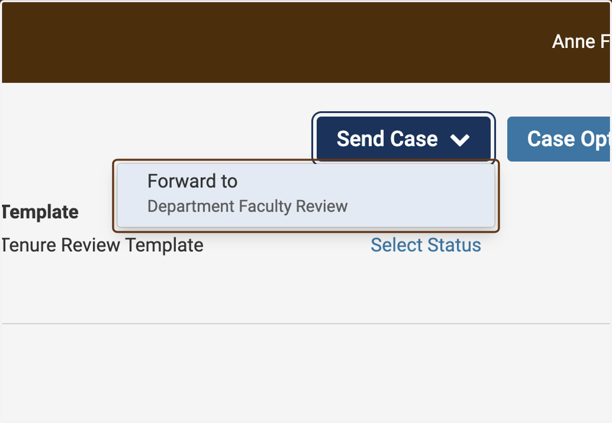 Click on Forward to Department Faculty Review