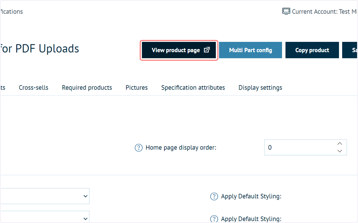 Click on View product page