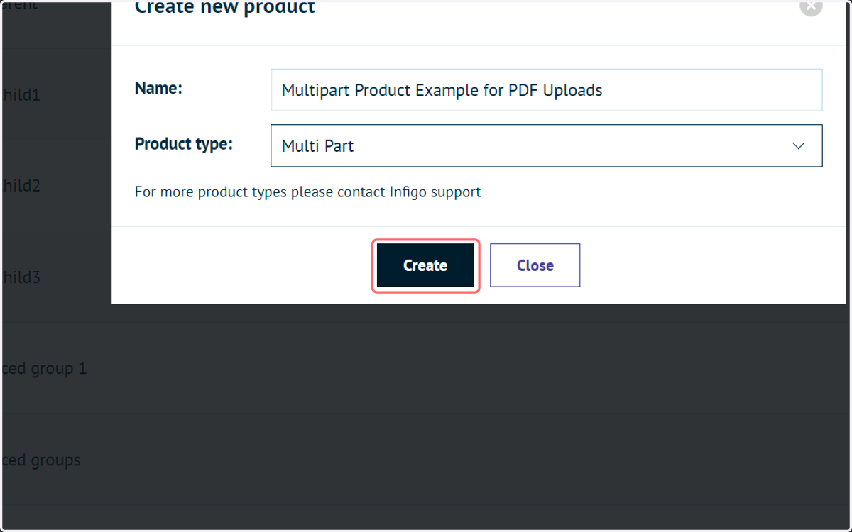 Click on Create