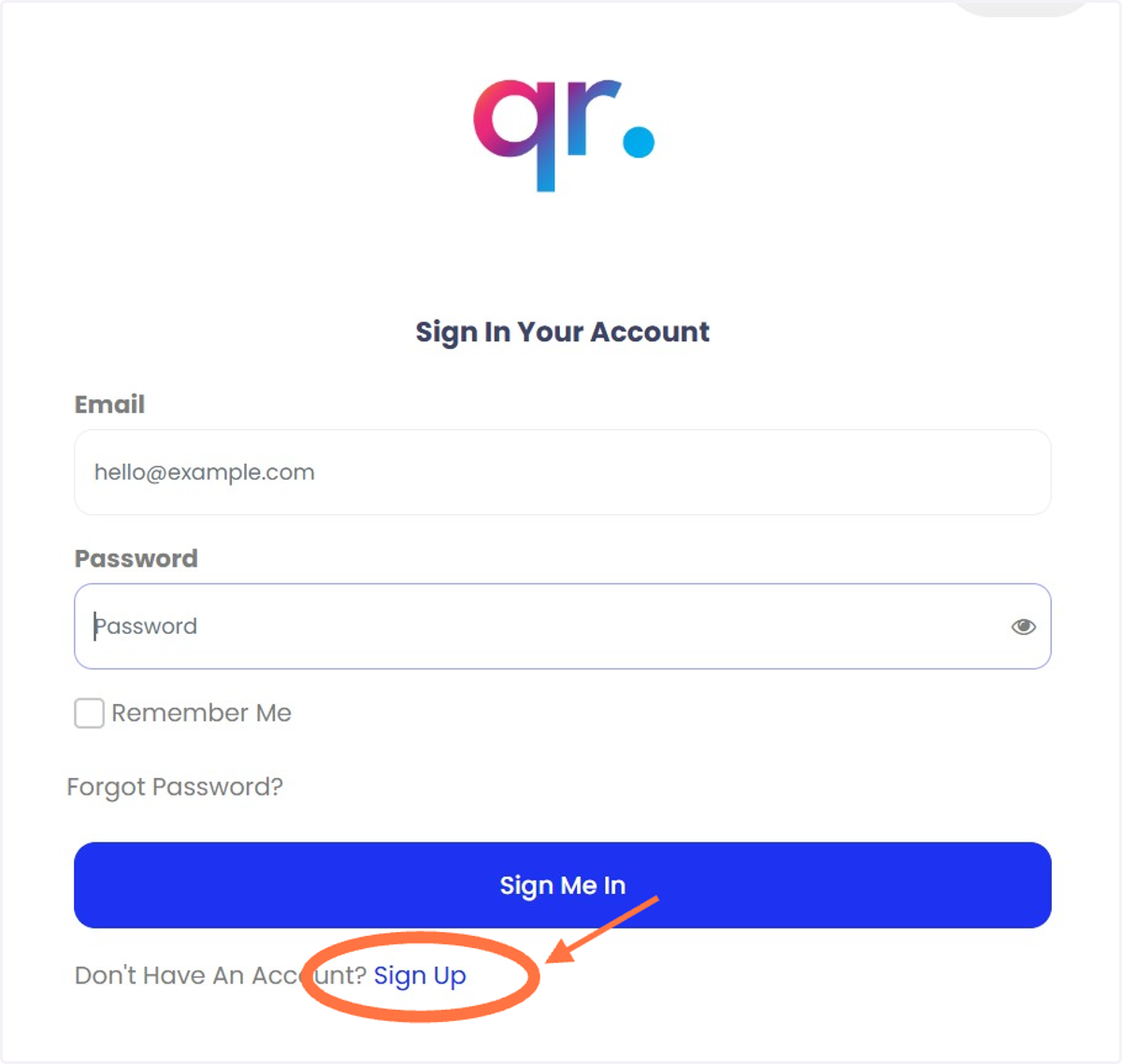 Klik Sign Up.