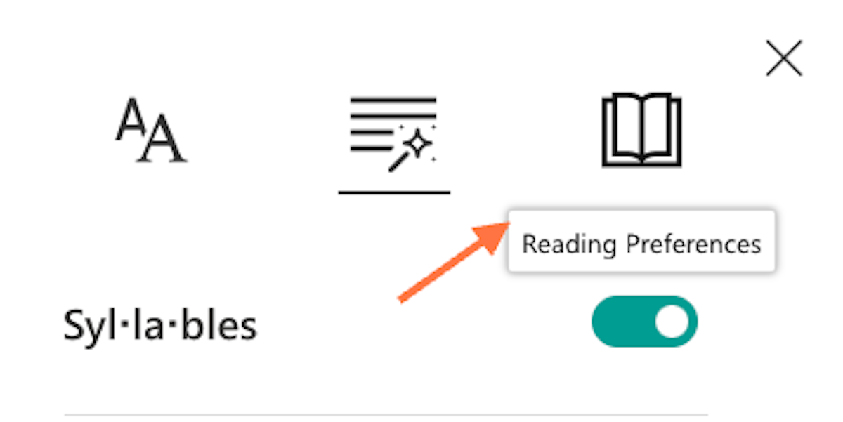 Click on Reading Preferences