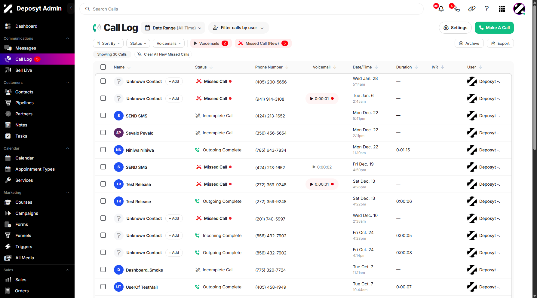 Step 2: You will be navigated to the Call Log.