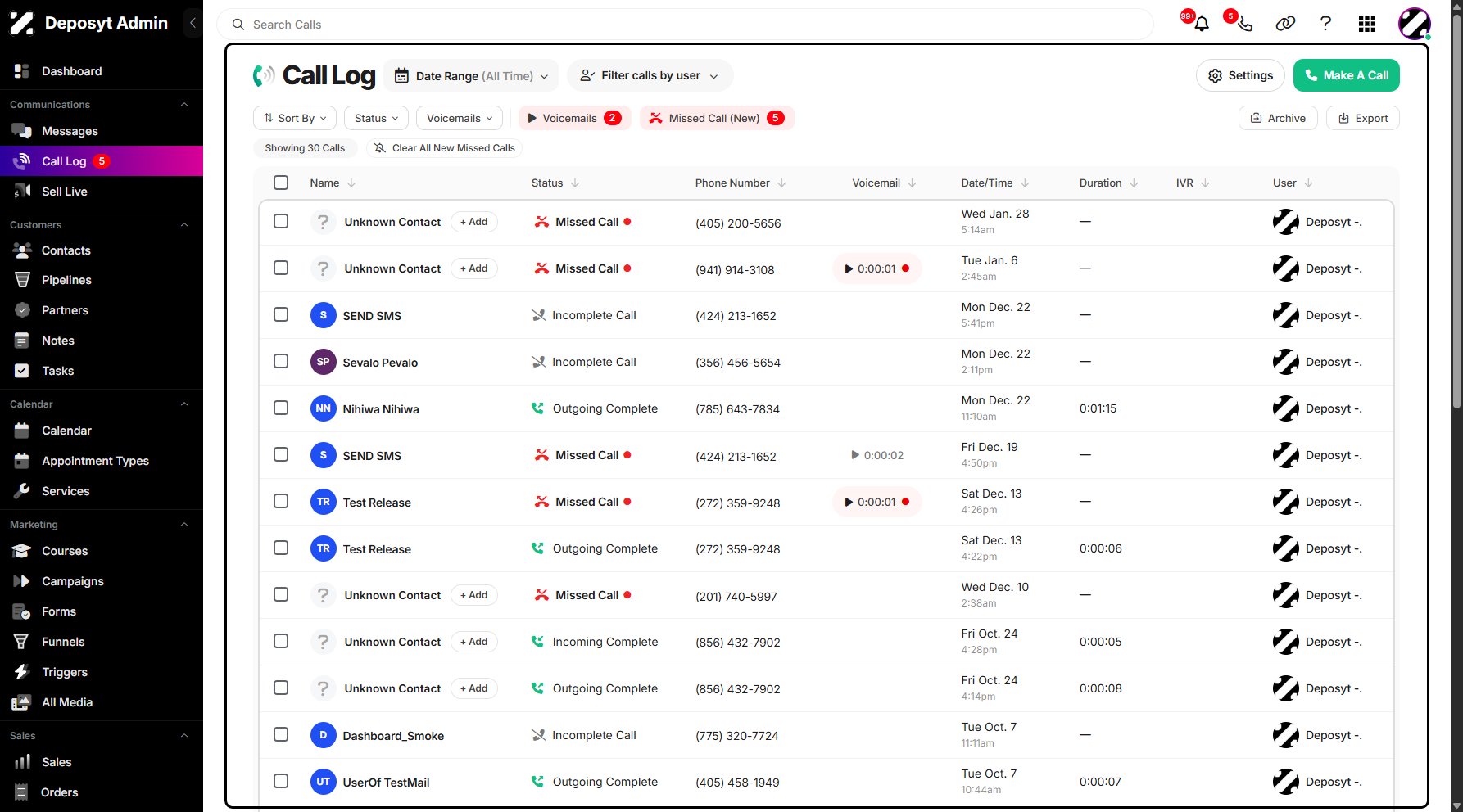 Step 2: You will be navigated to the Call Log.