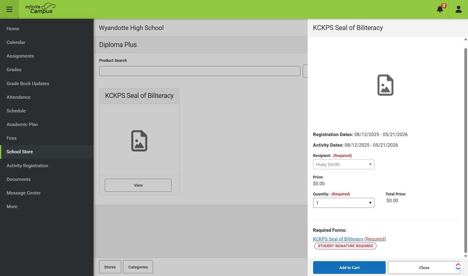 Click on KCKPS Seal of Biliteracy so it can open up the form you will need to sign