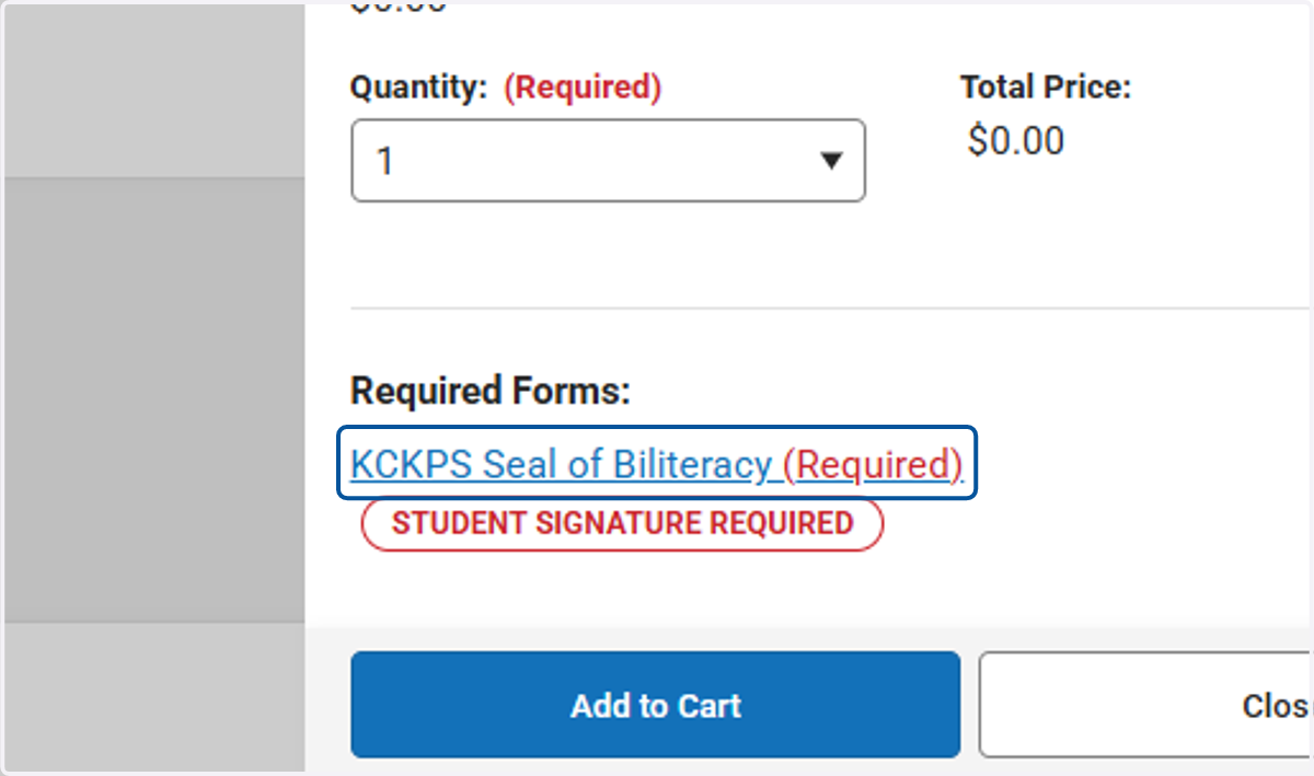 Click on KCKPS Seal of Biliteracy so it can open up the form you will need to sign
