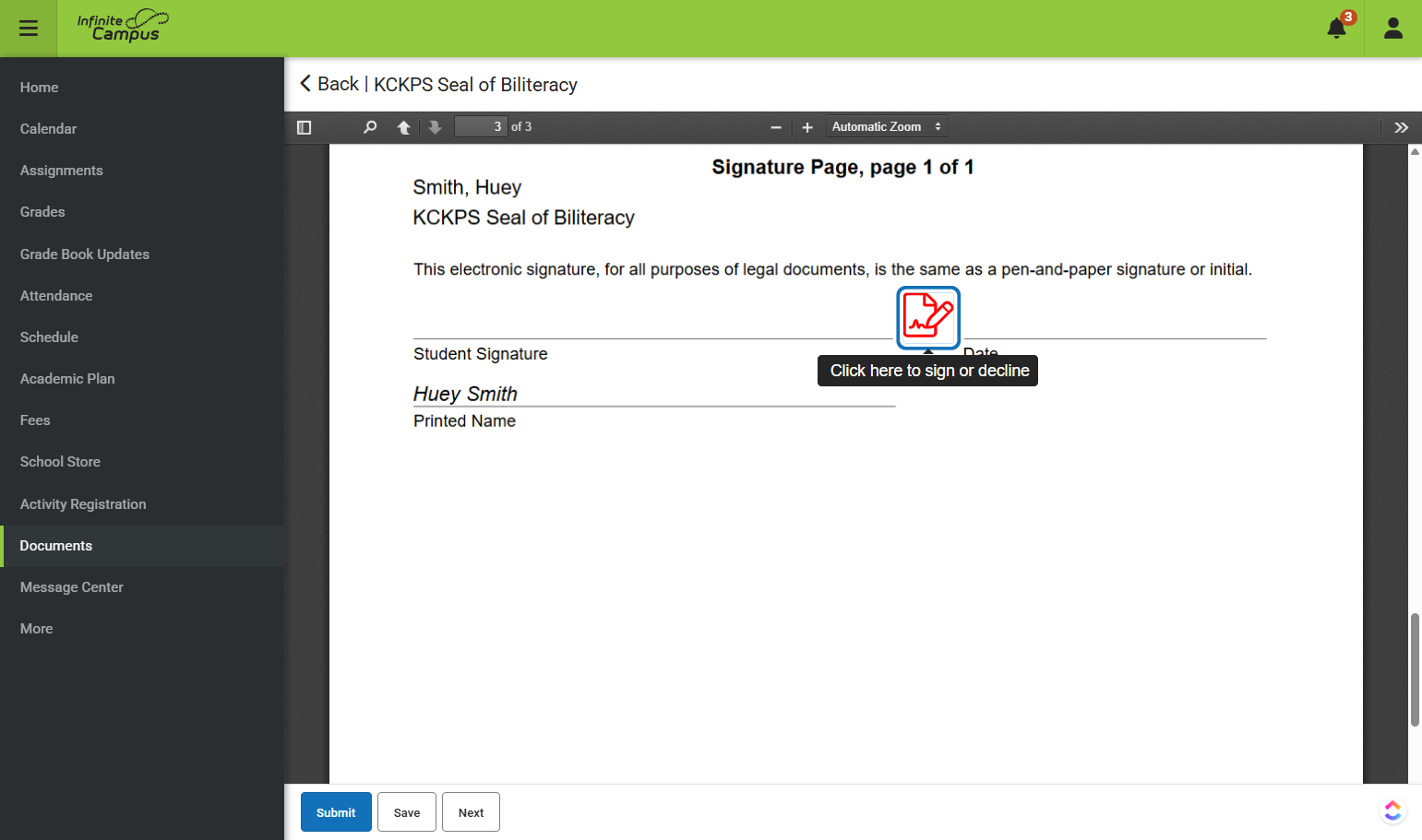 Once you have answered all the questions to the best of your ability, you will then sign the form.