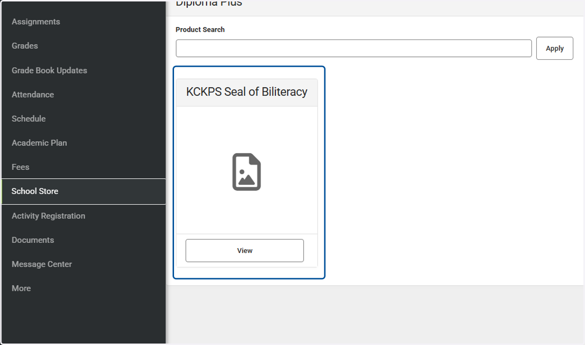 You should only see KCKPS Seal of Biliteracy in the Diploma Plus Products