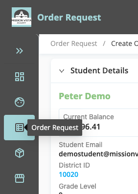 Haga click en Volver a Solicitudes de Pedidos