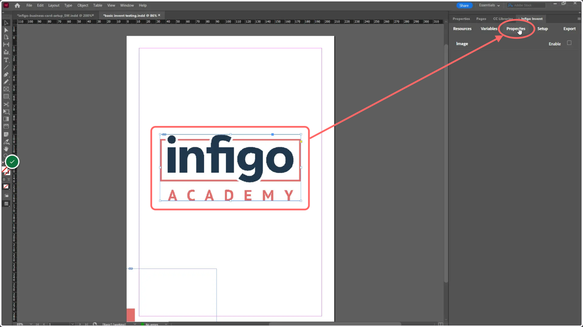 Select an image field and click Properties