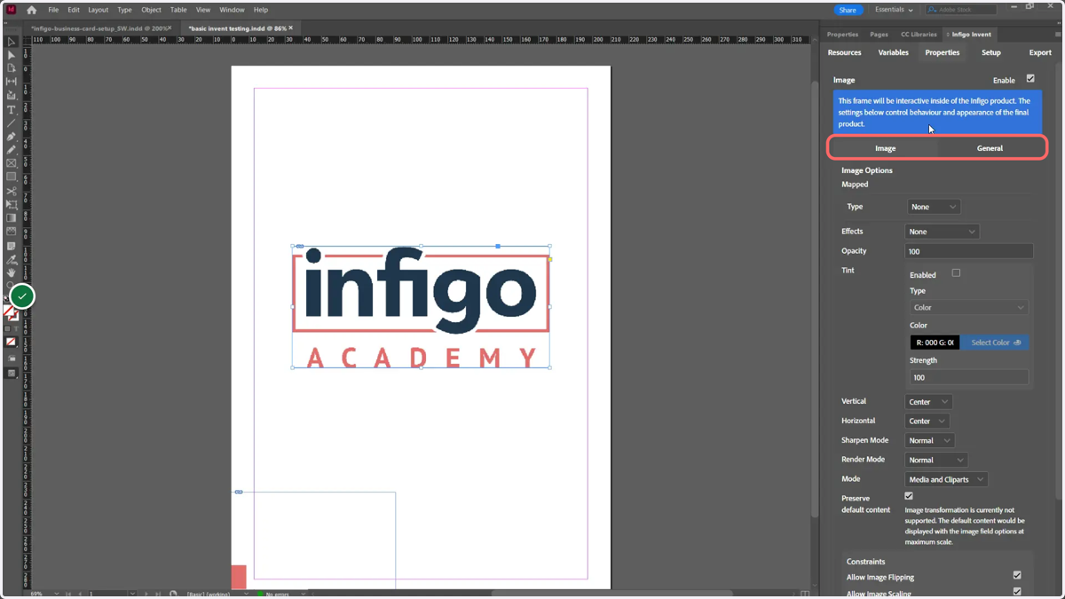Review available options for image fields