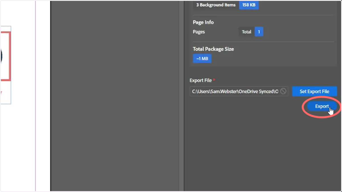 Click Export and save the MEX file