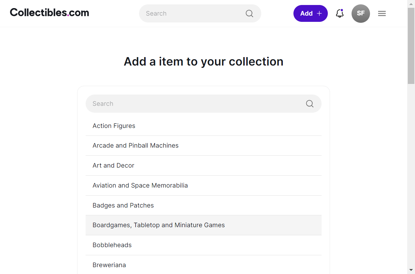 Click on Boardgames, Tabletop and Miniature Games