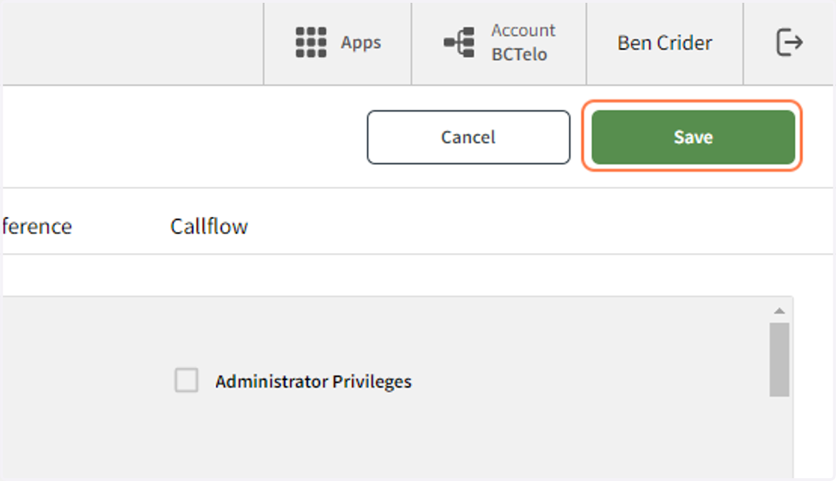 Click on Save to create the user!