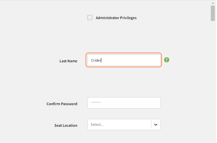 Type the users Last Name