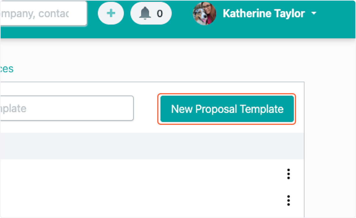 Click on New Proposal Template
