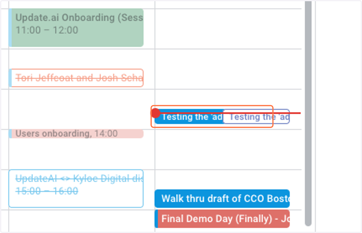 Click on the right meeting.