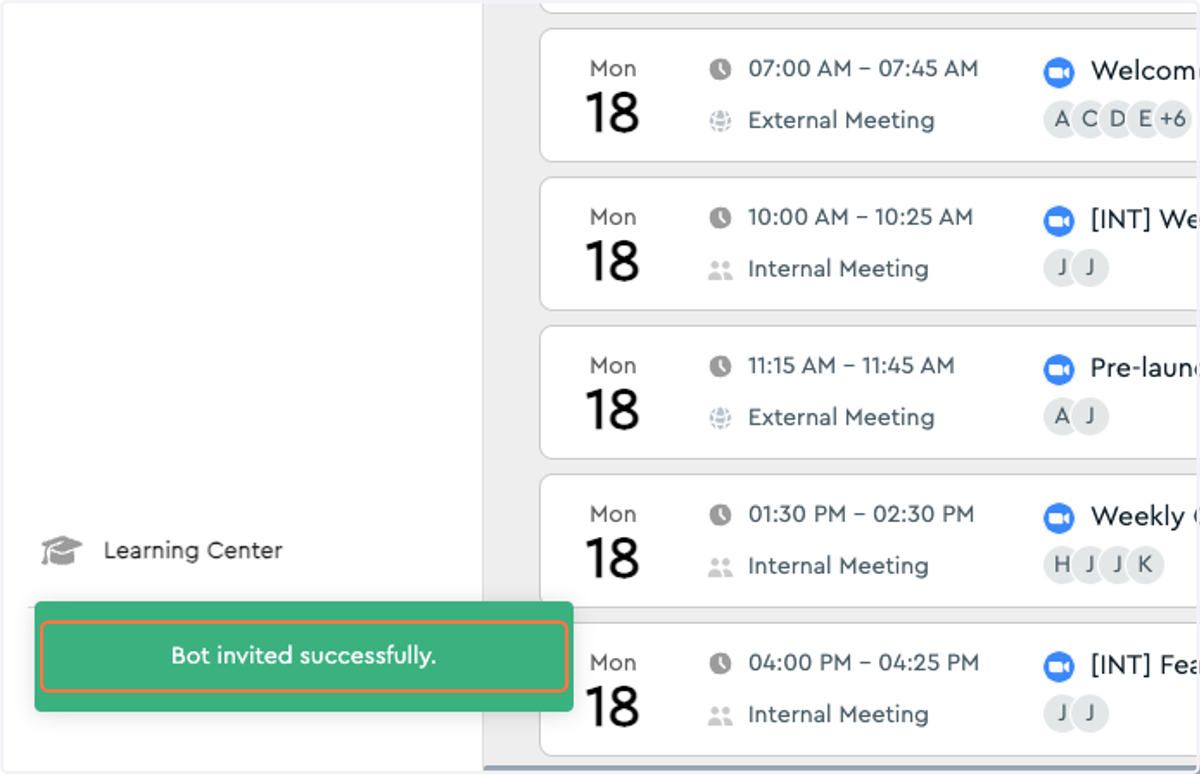 Check to make sure the Bot was invited successfully.