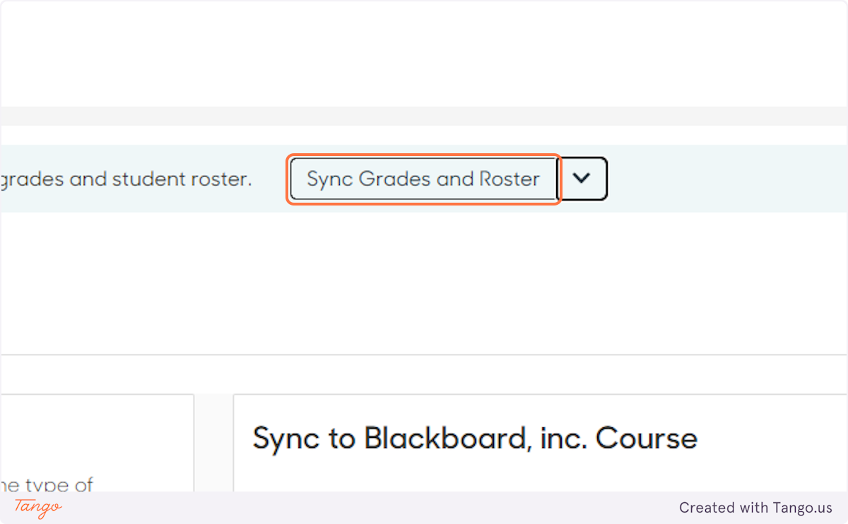 At the top of the page, click the 'Sync Grades and Roster' button.