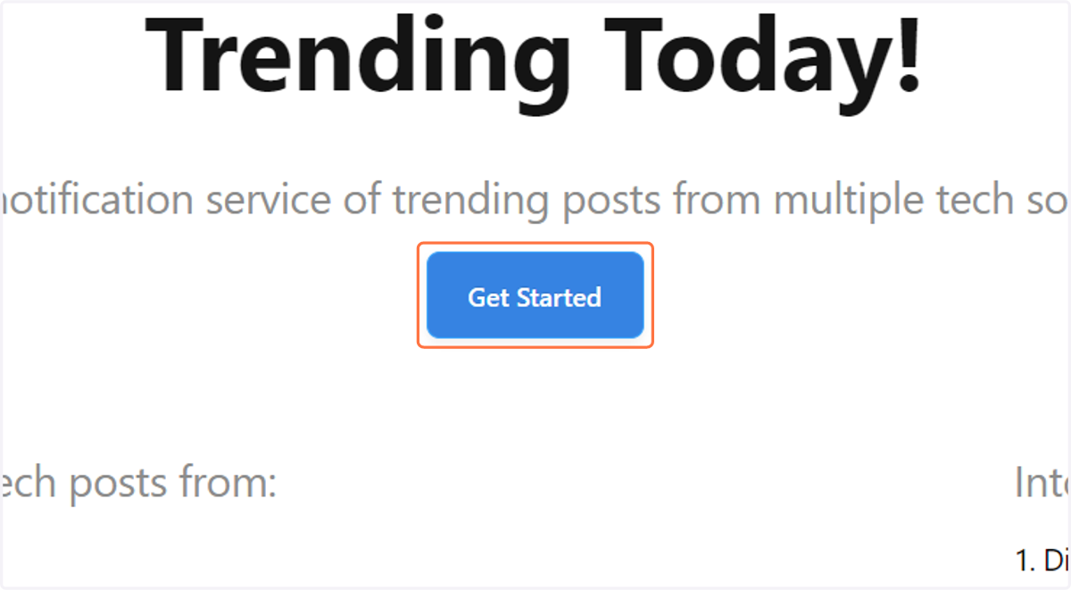 Click on Get Started