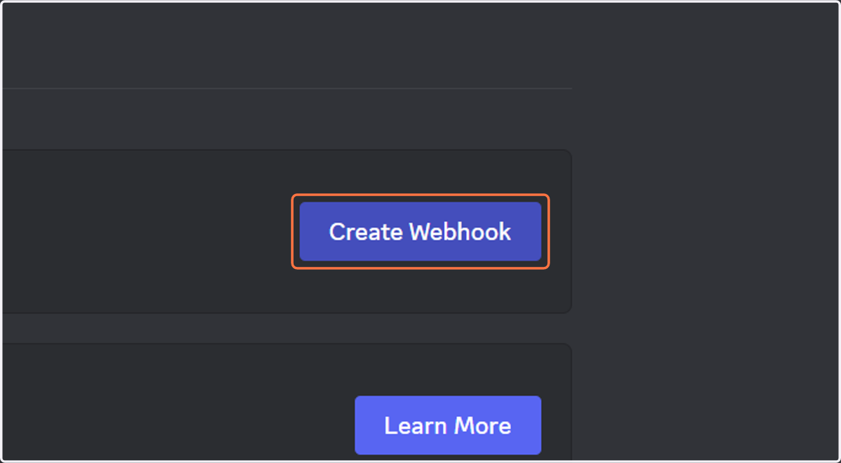 Click on Create Webhook