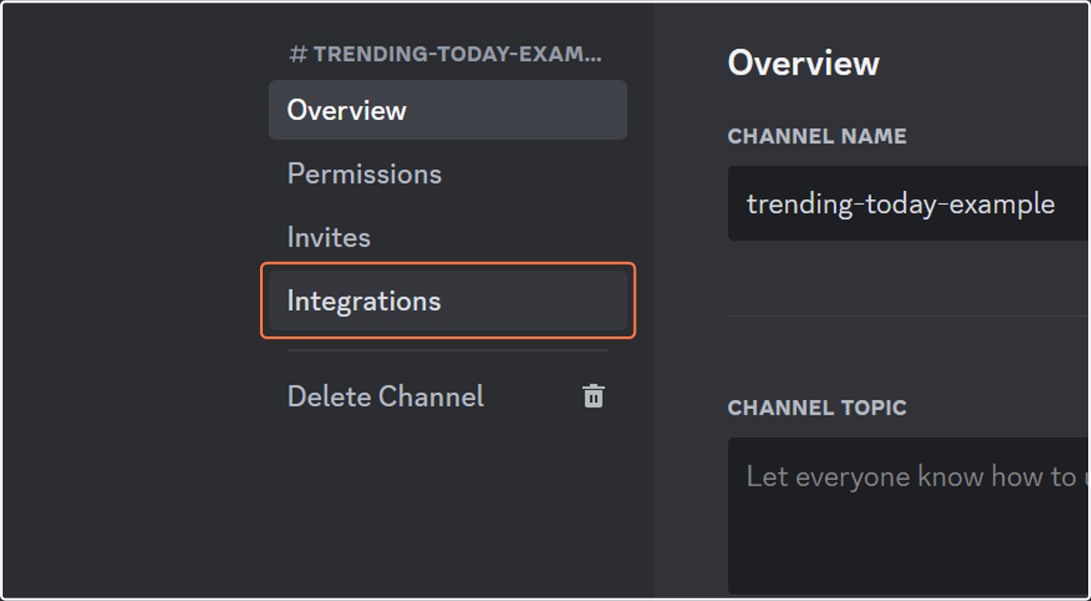 Click on Integrations