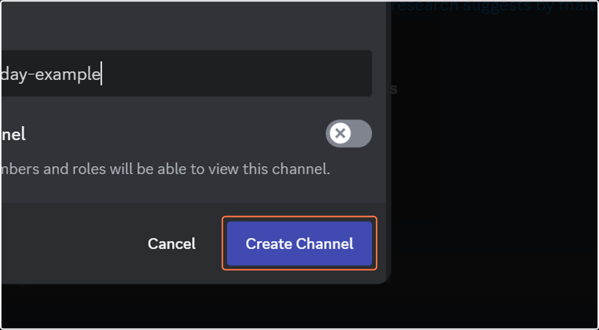 Click on Create Channel