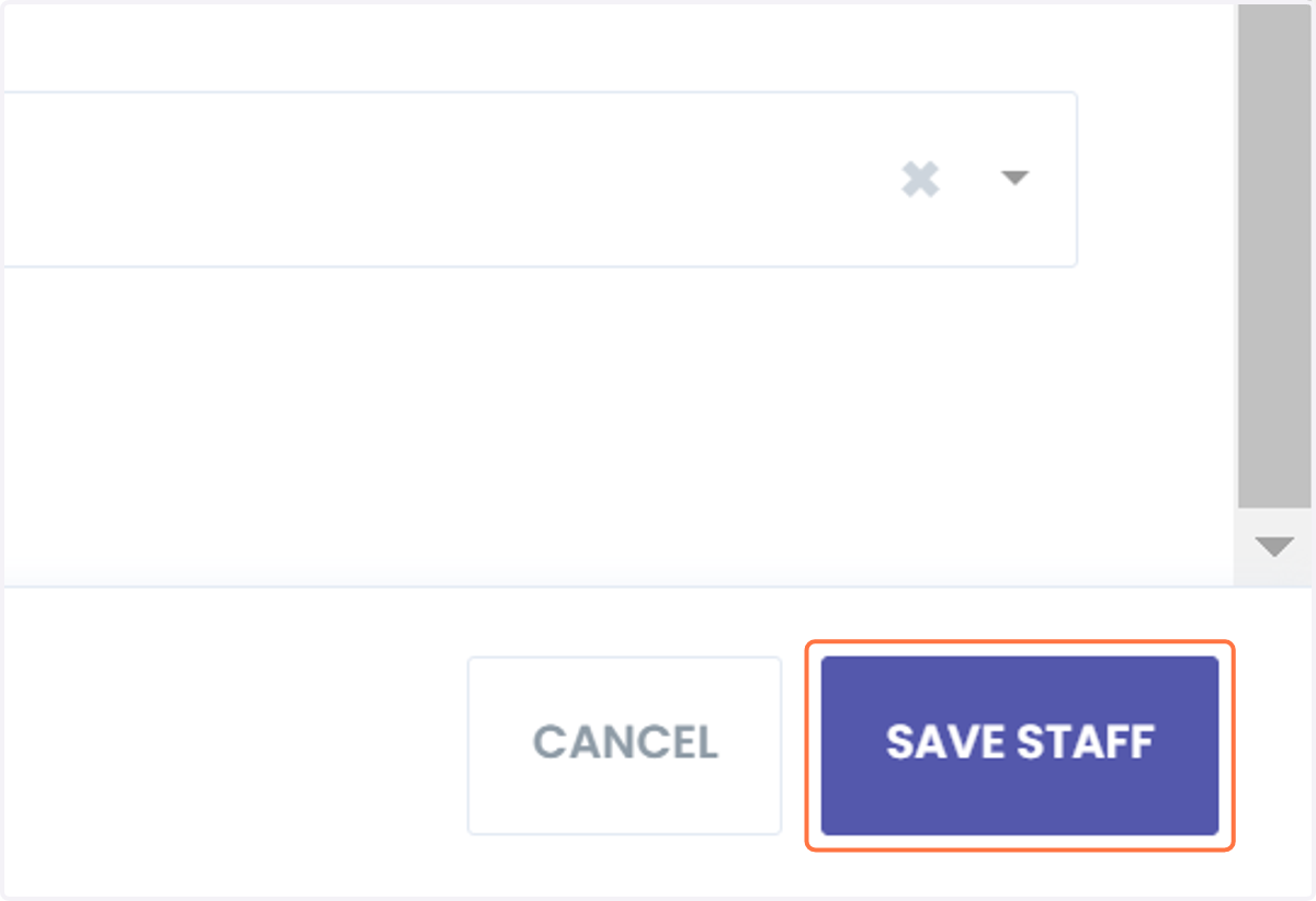 Clica em "SAVE STAFF"