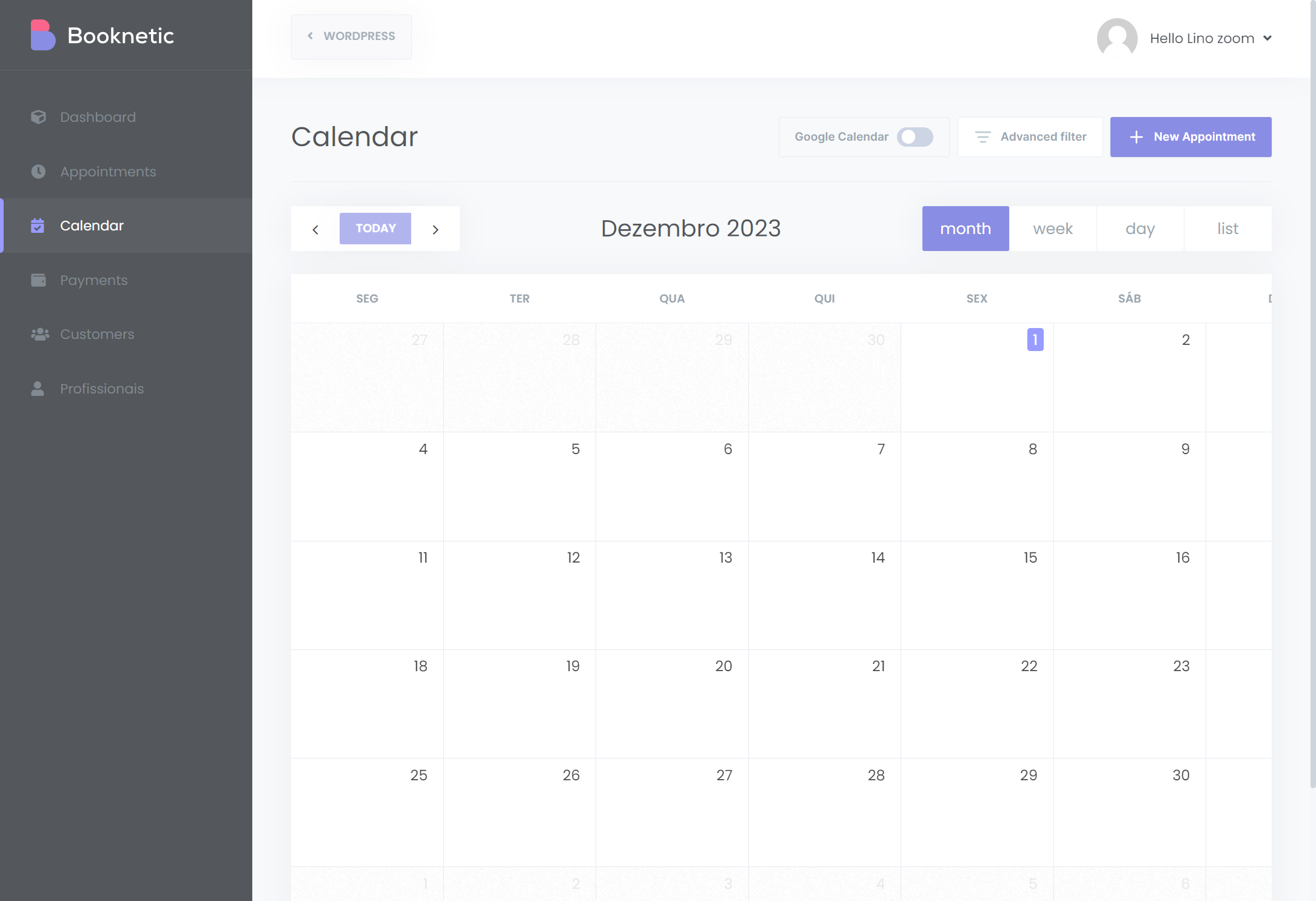 Ativa o Google Calendar