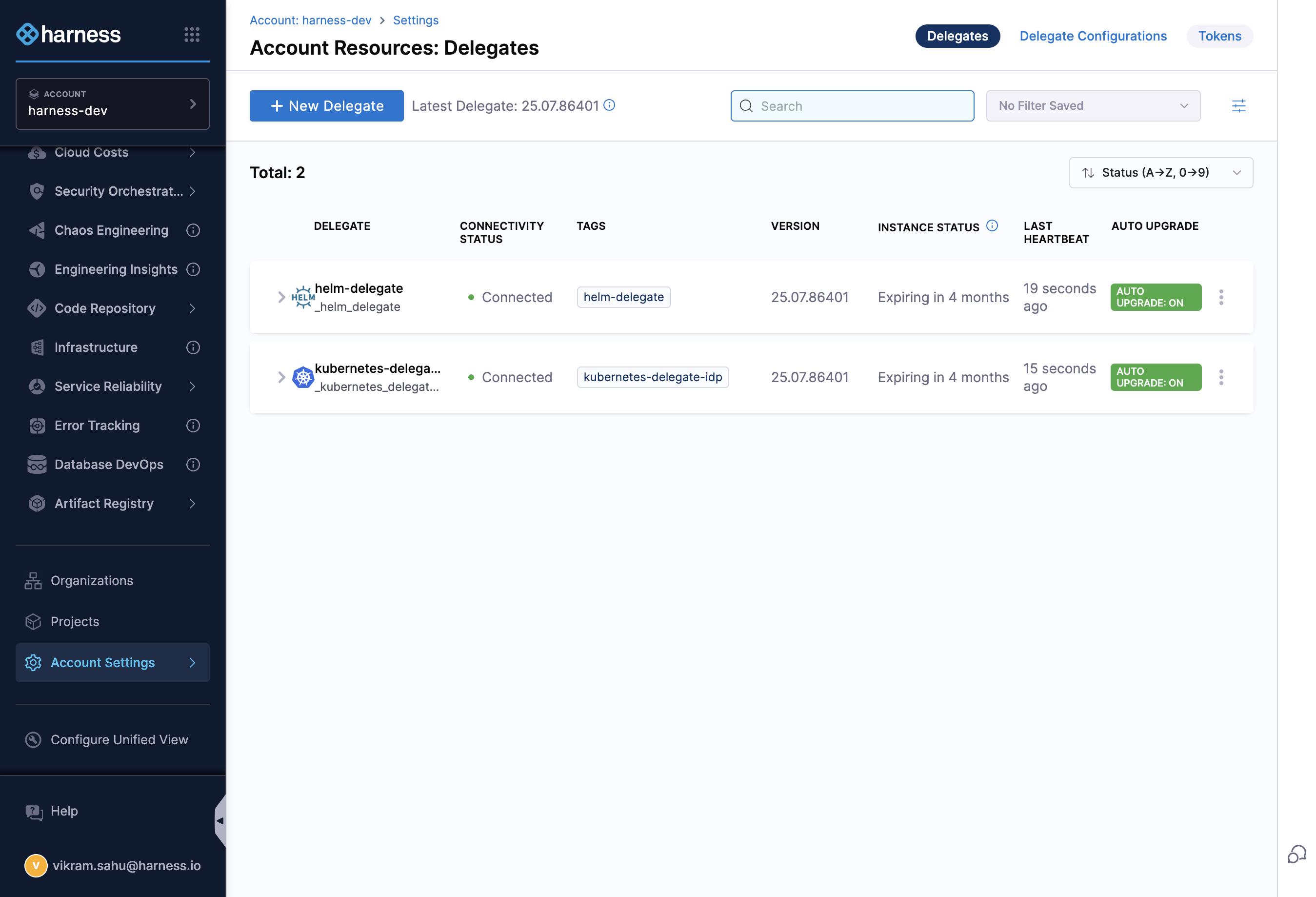 Click on Tokens