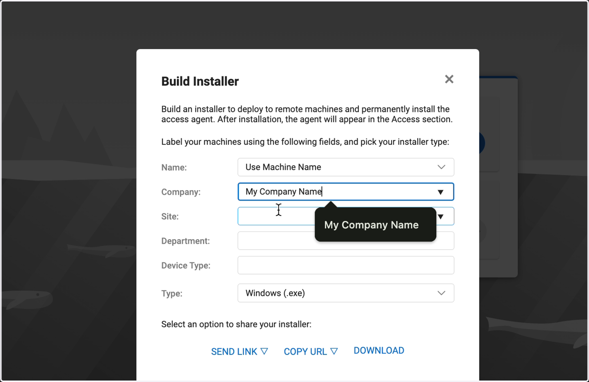 Enter your company name