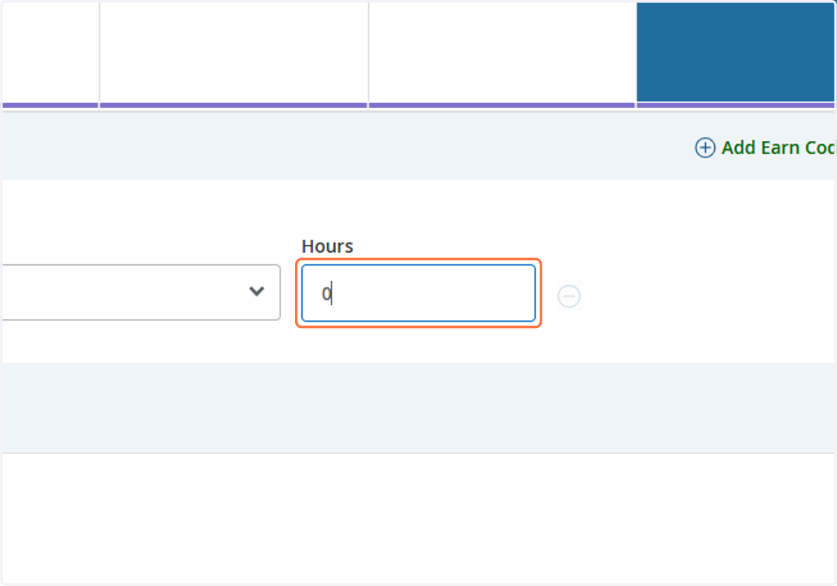 Enter the # of hours