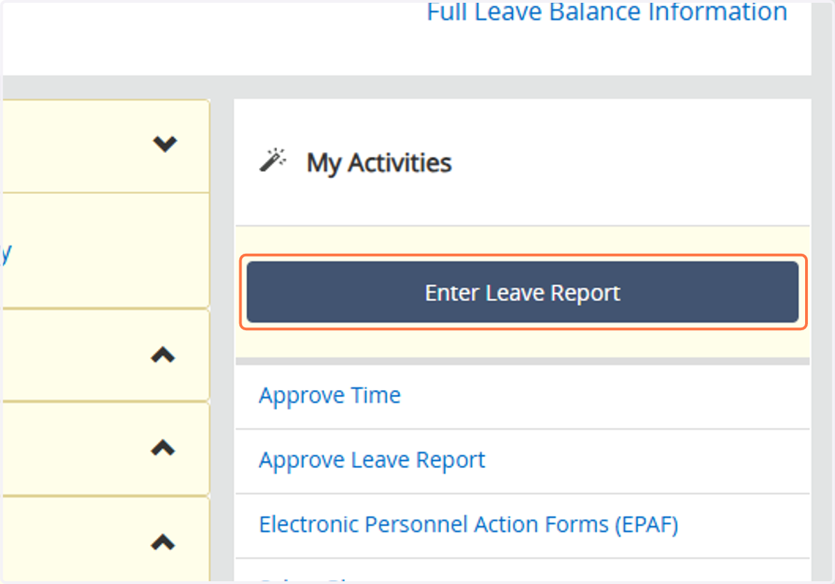 Click on Enter Leave Report