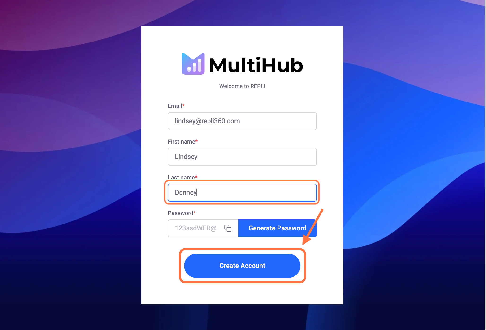 Click Create Account