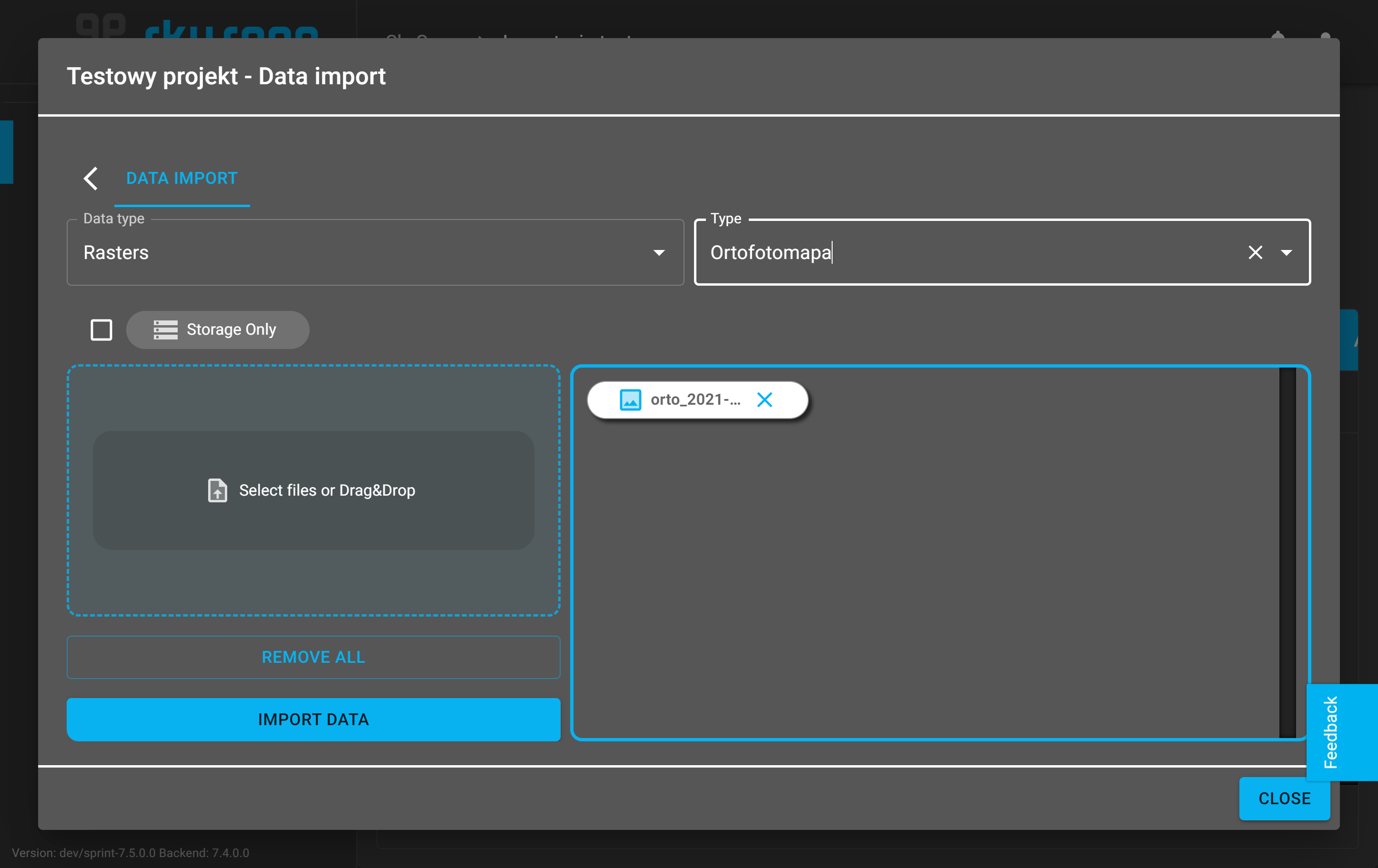 Once you have selected the appropriate file, it will appear in the list (example below).
