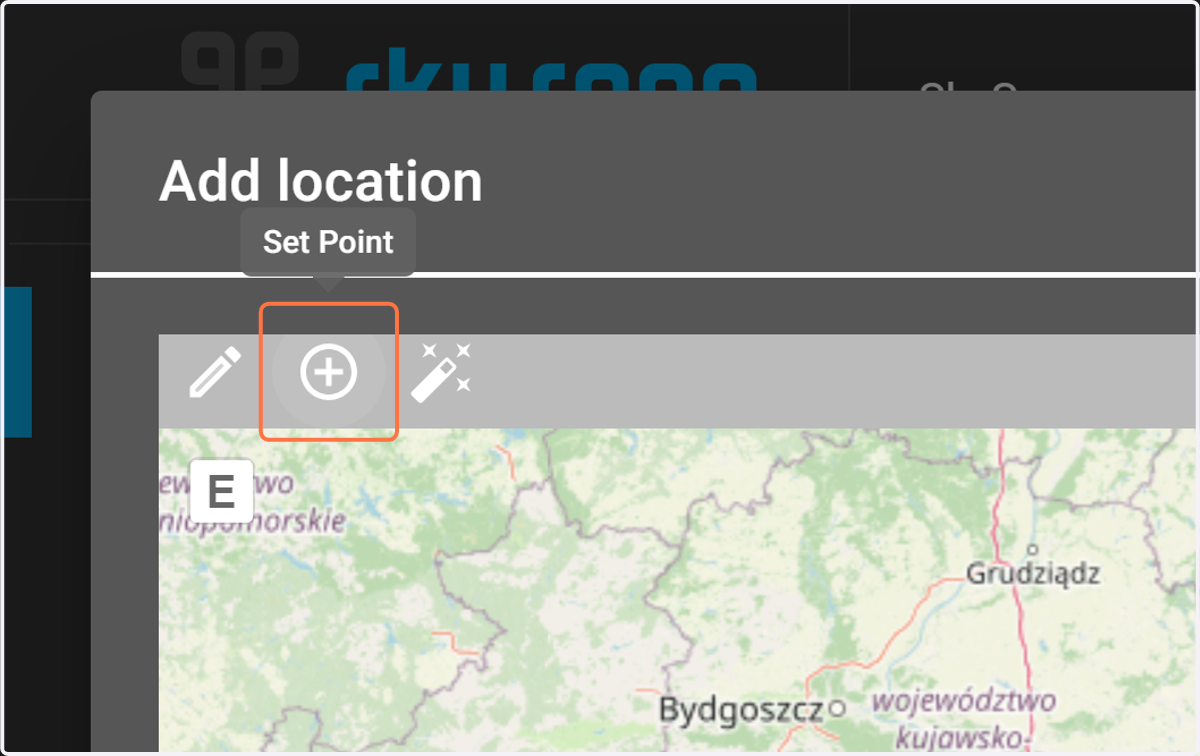 Set the site location on the map