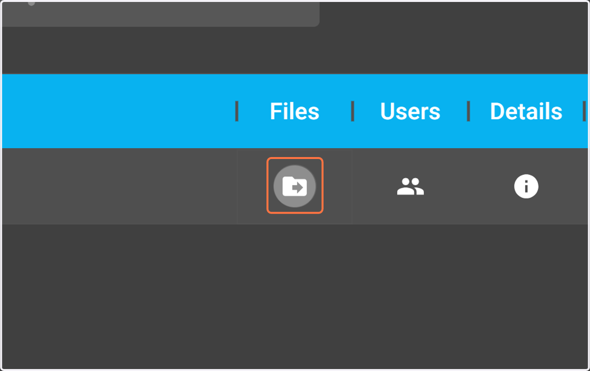 In the project management view, select the "Files" icon to enter the file management panel.