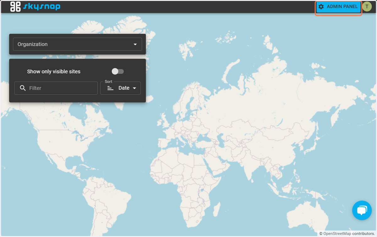 Click on the "Admin panel" icon located in the upper right corner of the page. You will be redirected to the data management page in the system.