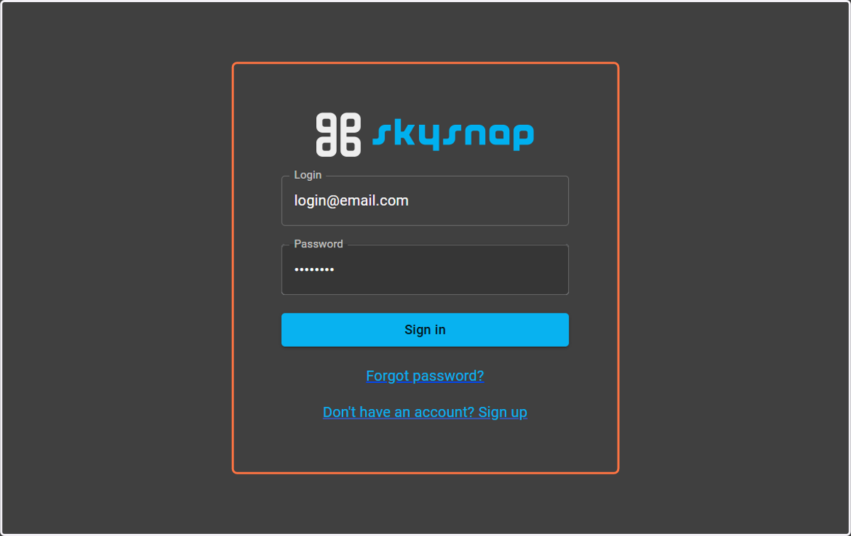 Log in to the system by entering your email address as your login and password set during account activation.