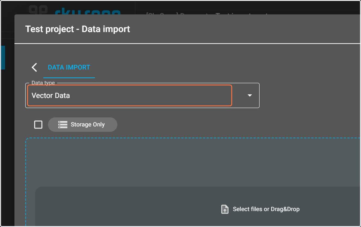 Then select the type of data you want to import.