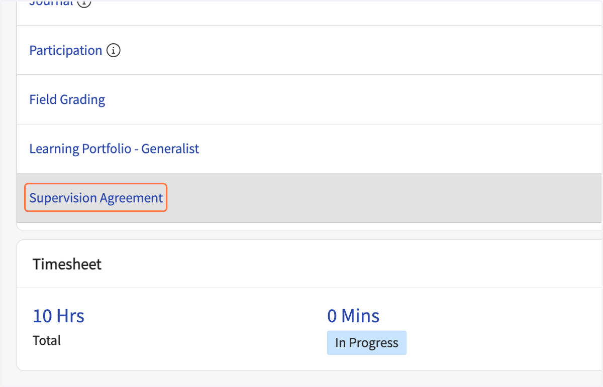 Scroll down and click on Supervision Agreement