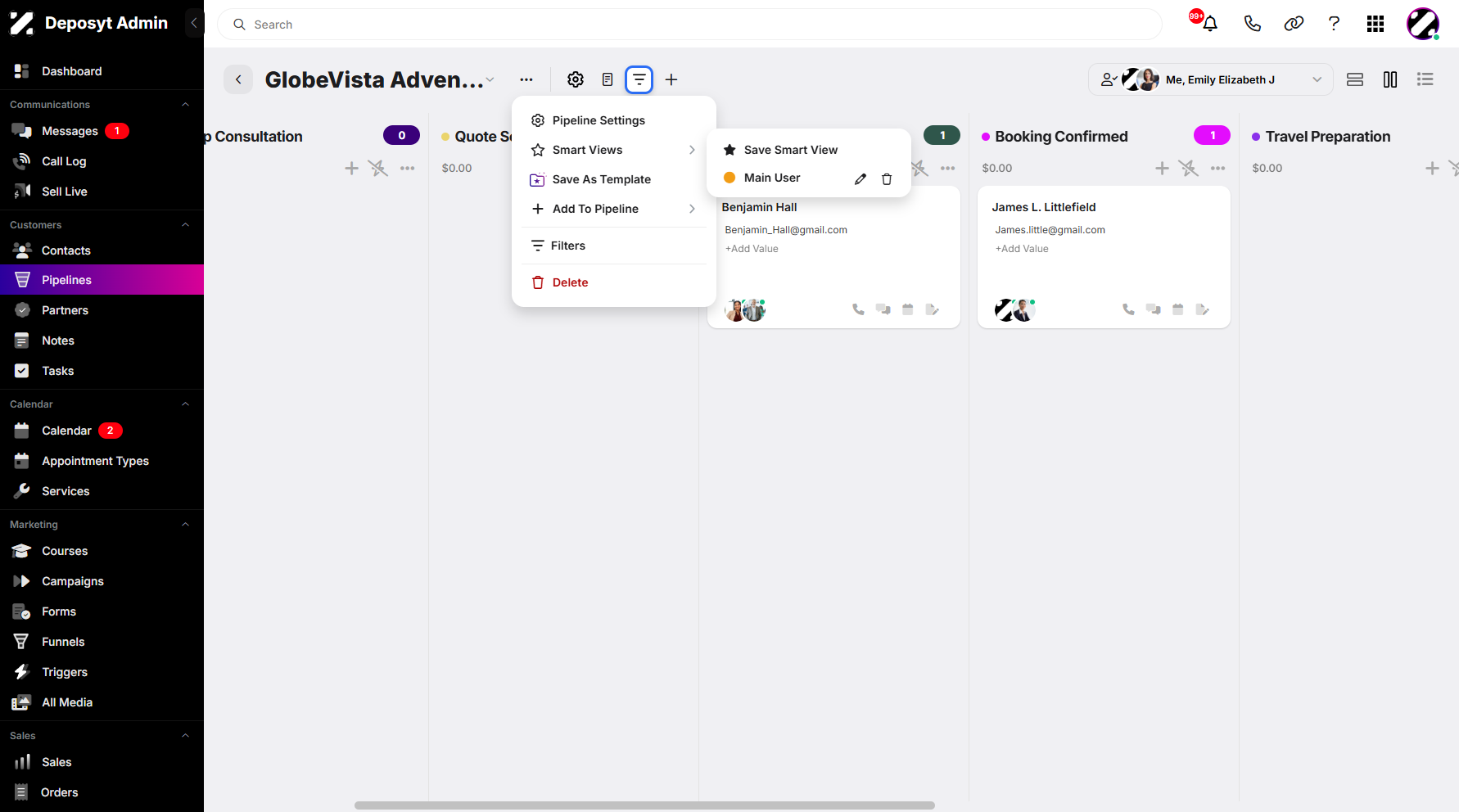 Step 7: A pop-up window will appear, allowing you to access the Smart Views menu.