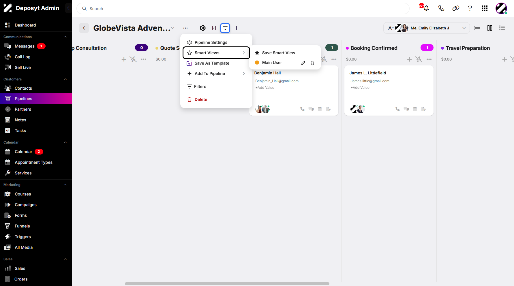 Step 7: A pop-up window will appear, allowing you to access the Smart Views menu.