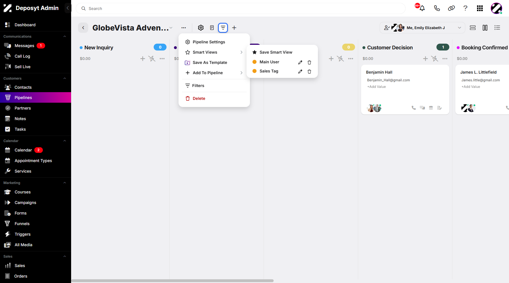 Step 12: You can now use the newly created Smart View for easy access and navigation. This allows you to quickly view the specific set of contacts or records you filtered and saved, without having to apply the same filters again.