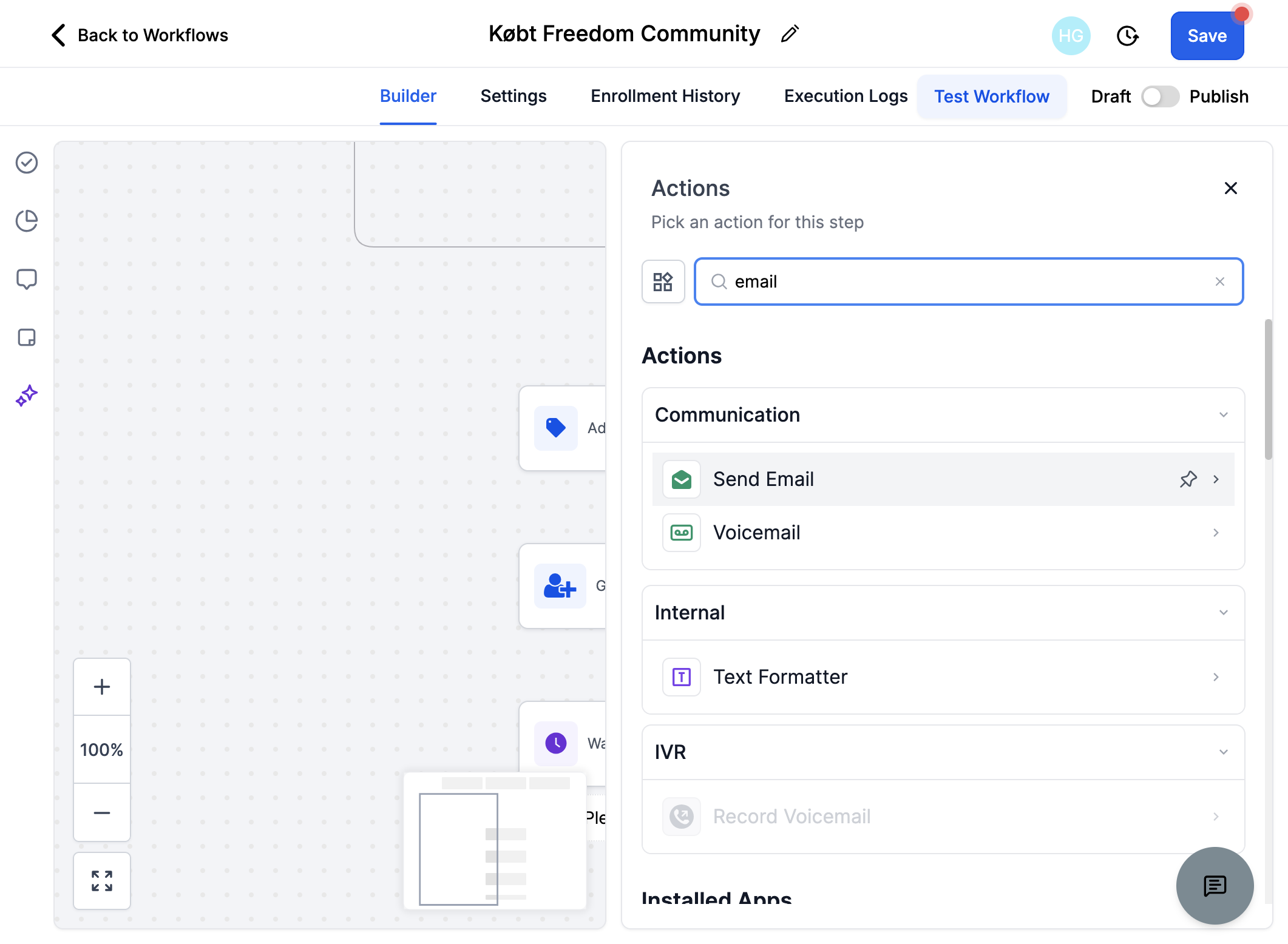 Send en velkomstmail med login til community, vælg "Send Email"