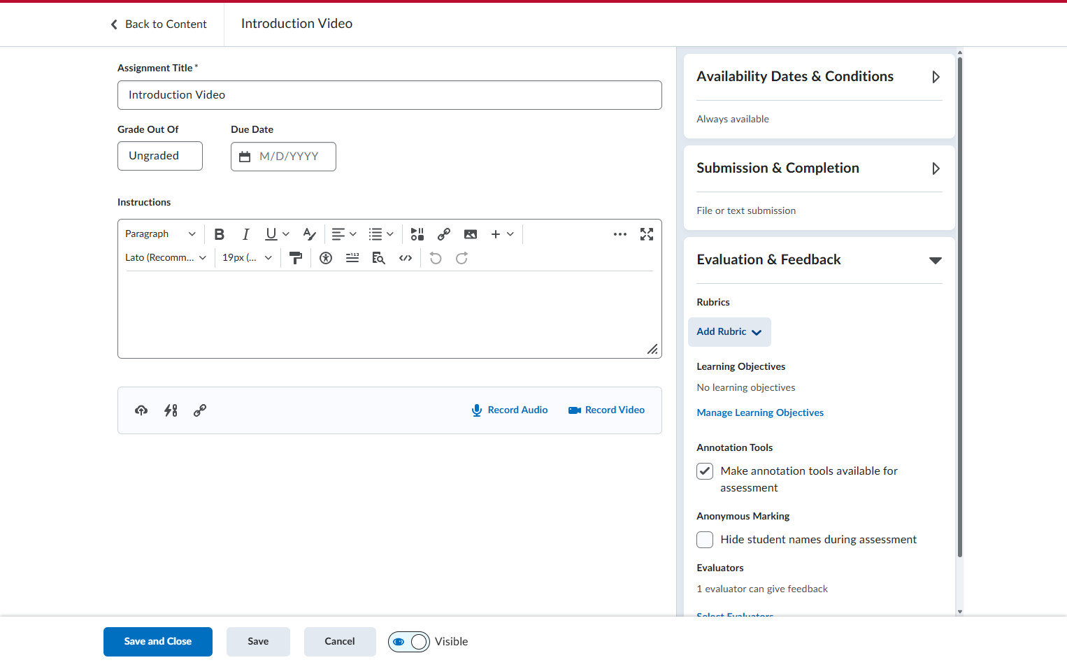 Click on Add Rubric