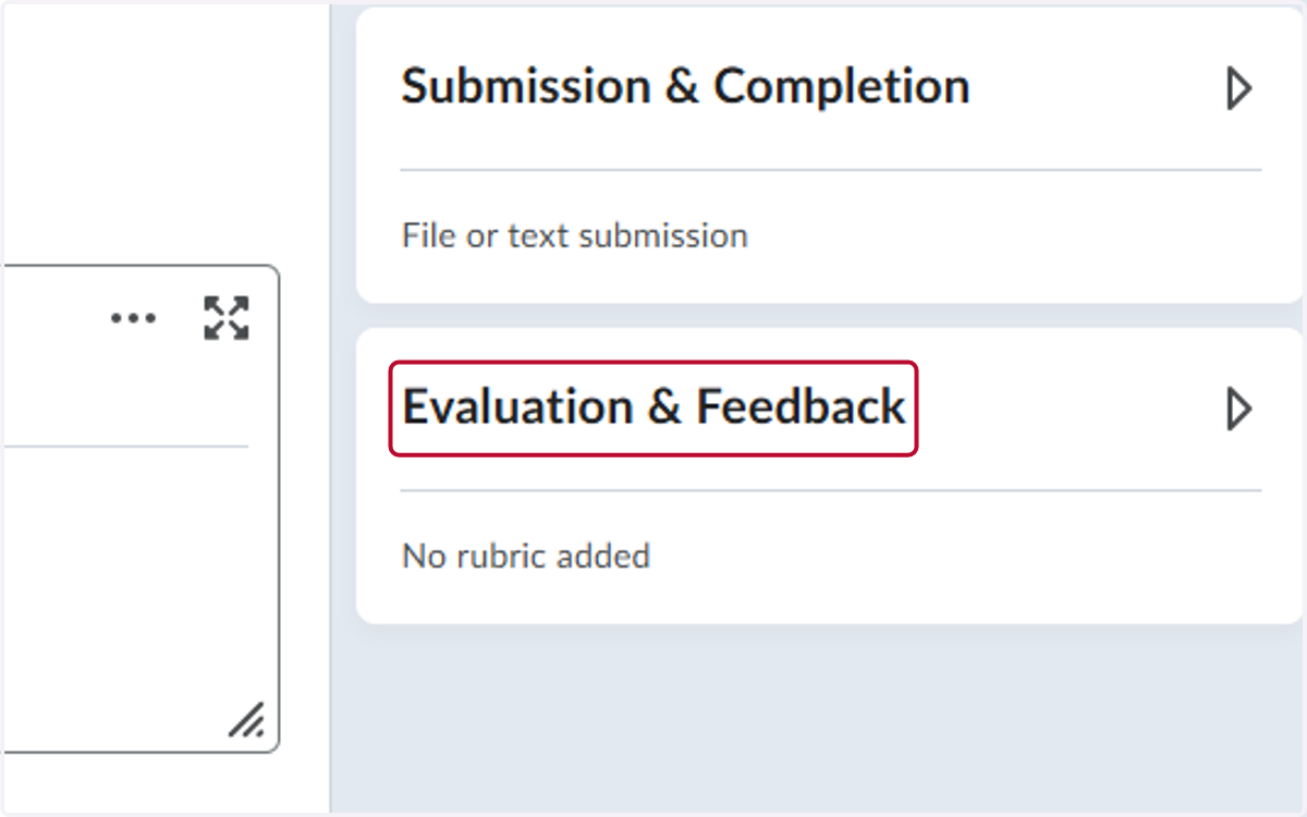 Click on Evaluation & Feedback
