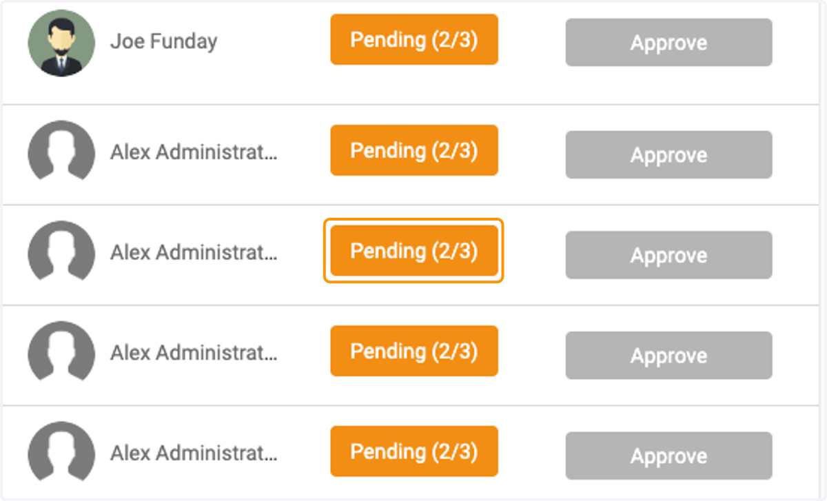 Clicking on the Pending box will bring up the steps still pending
