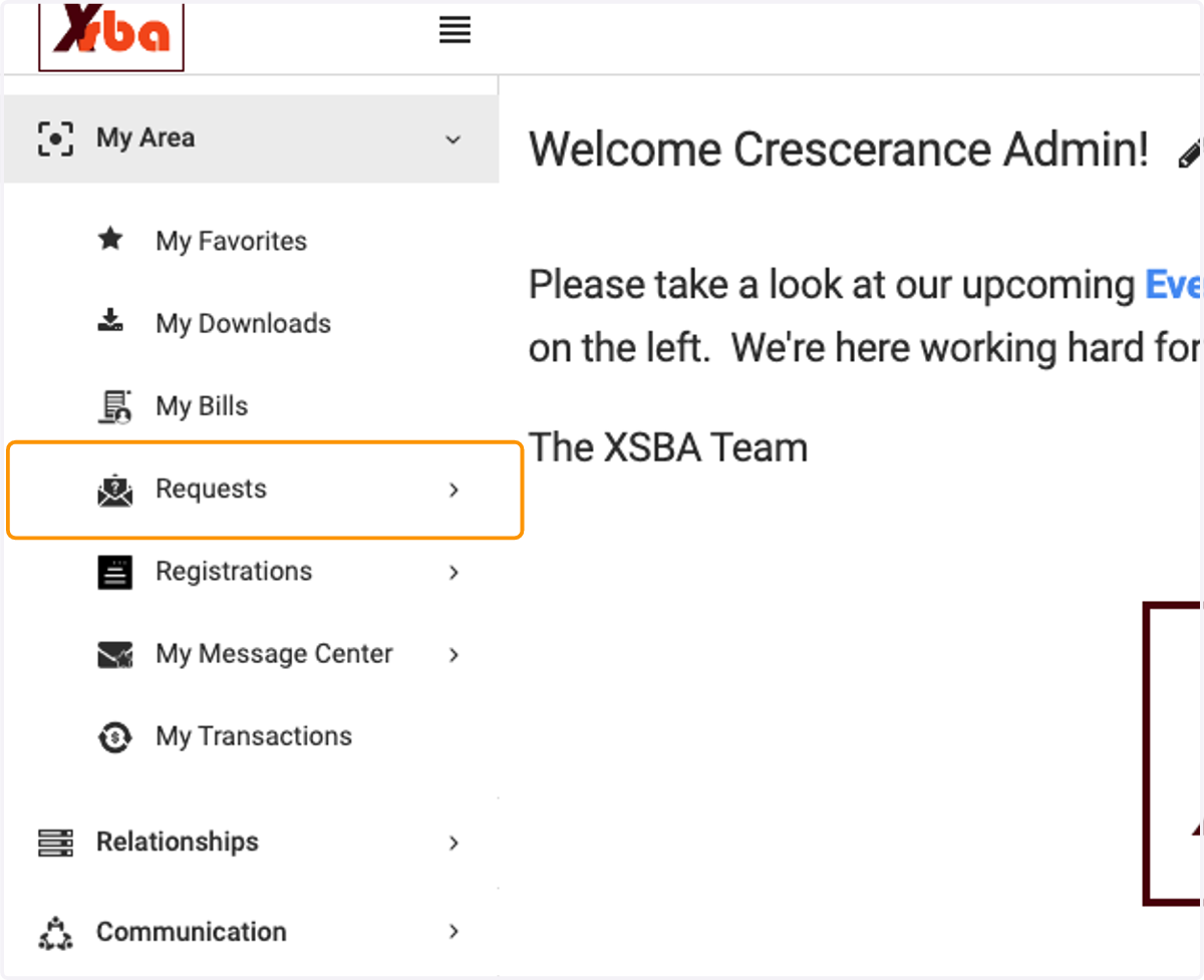 Click on Requests