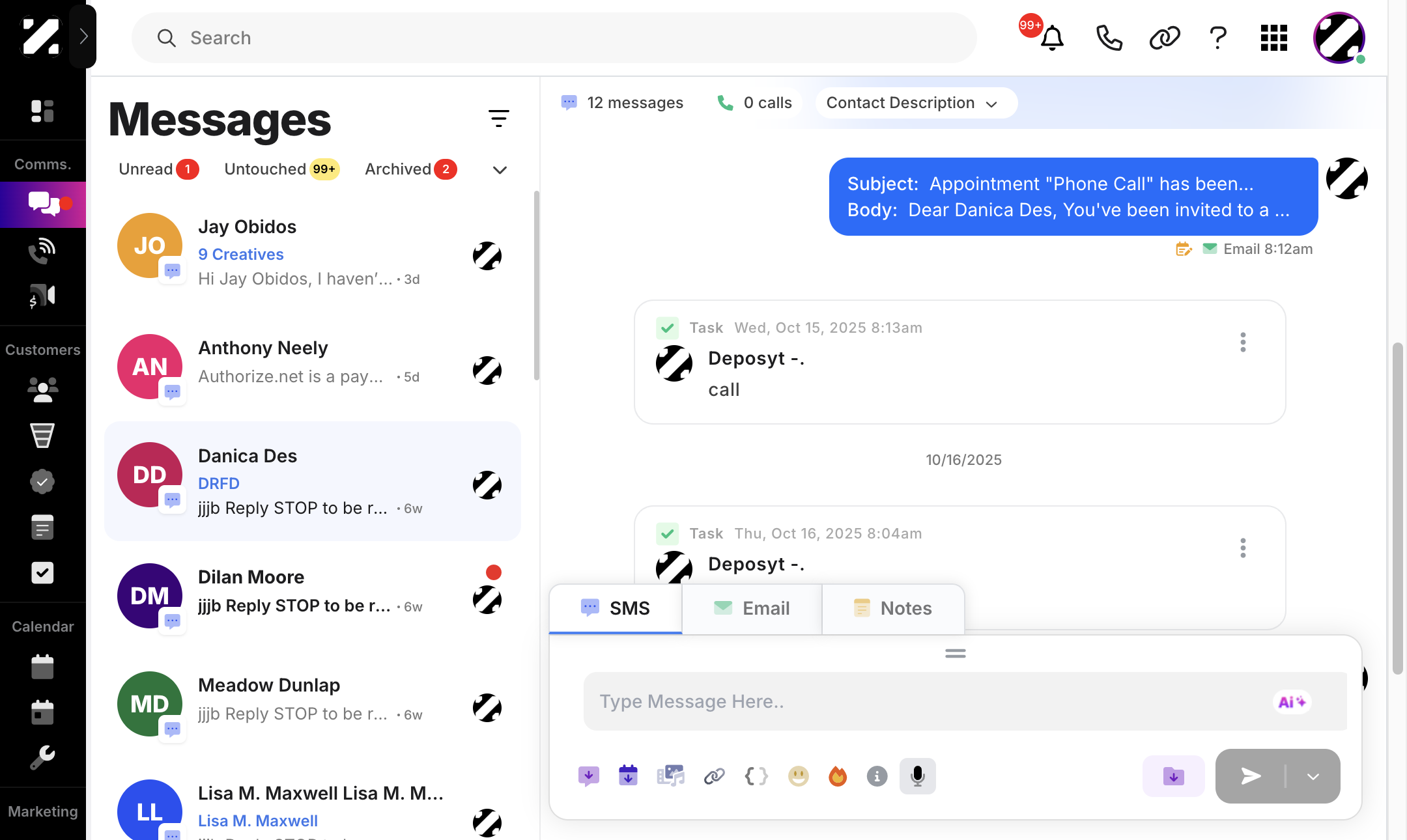 Then, click on the microphone icon just below the text message field. After clicking it, you can start speaking, and it will convert your speech to text in real time. When done, click the microphone icon again.