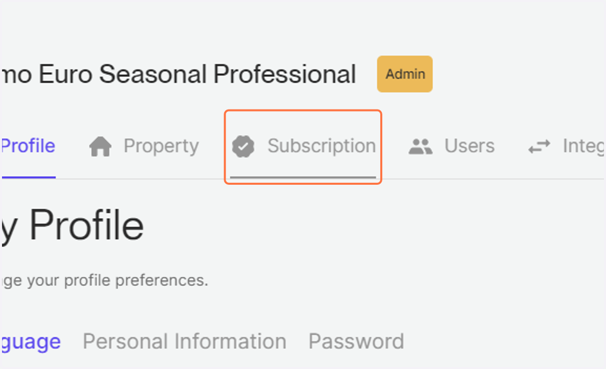 Click on Subscription